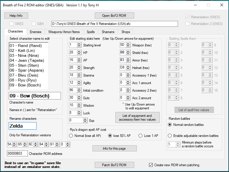 Breath of Fire 2 ROM editor (SNES/GBA) Page 7